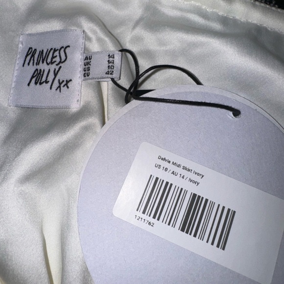 Princess Poly NEW Delvi Midi Skirt in Ivory Tie Waist Size 10 - Picture 3 of 6